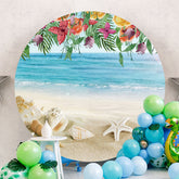 Aperturee - Floral And Shell On The Beach Circle Backdrop